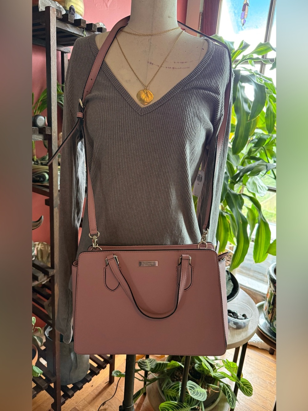 KATE SPADE
Soft mauve Saffiano Satchel Handbag